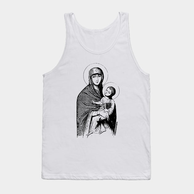 Icon of Mary and Jesus painted by Saint Luke Tank Top by tabernacletshirts